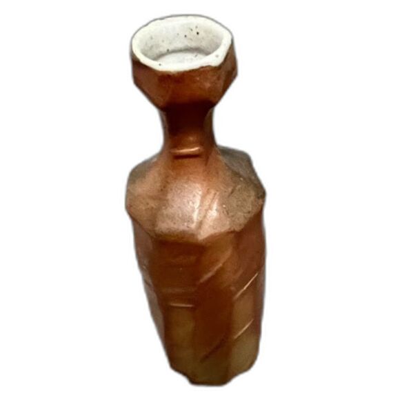 Vintage Jeff Bishoff Handmade Stoneware Pottery Vase Rustic Textured Georgia Art - Picture 2 of 9